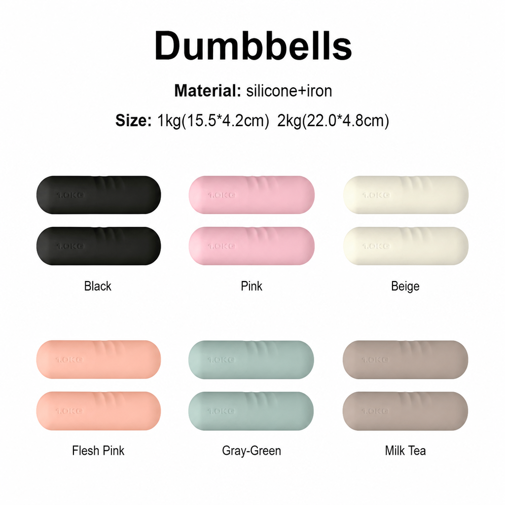 CBD-01 Capsule shape Silicone Handheld Dumbbell Pair